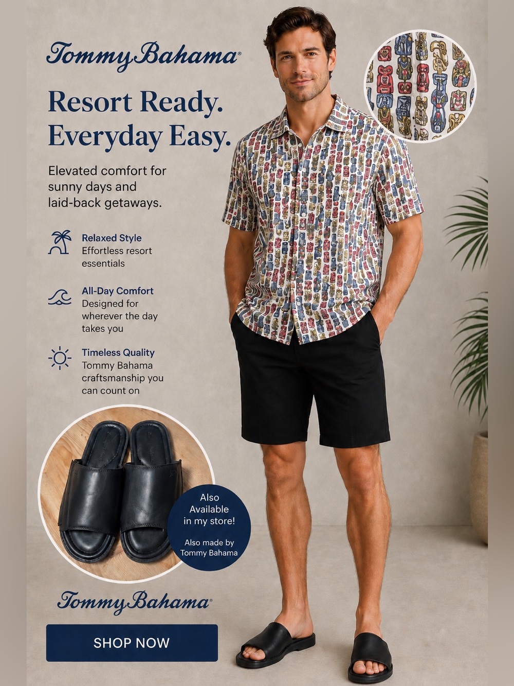 Tommy Bahama Coconut Point Tiki Cocktail IslandZone Camp Tropical Hawaiian shirt